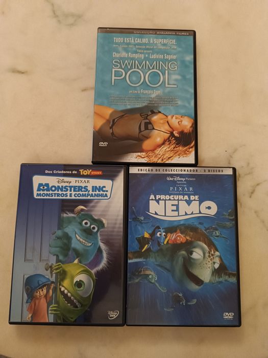 3 DVDs: Nemo, Monsters Inc, Swimming Pool64552476351362120
