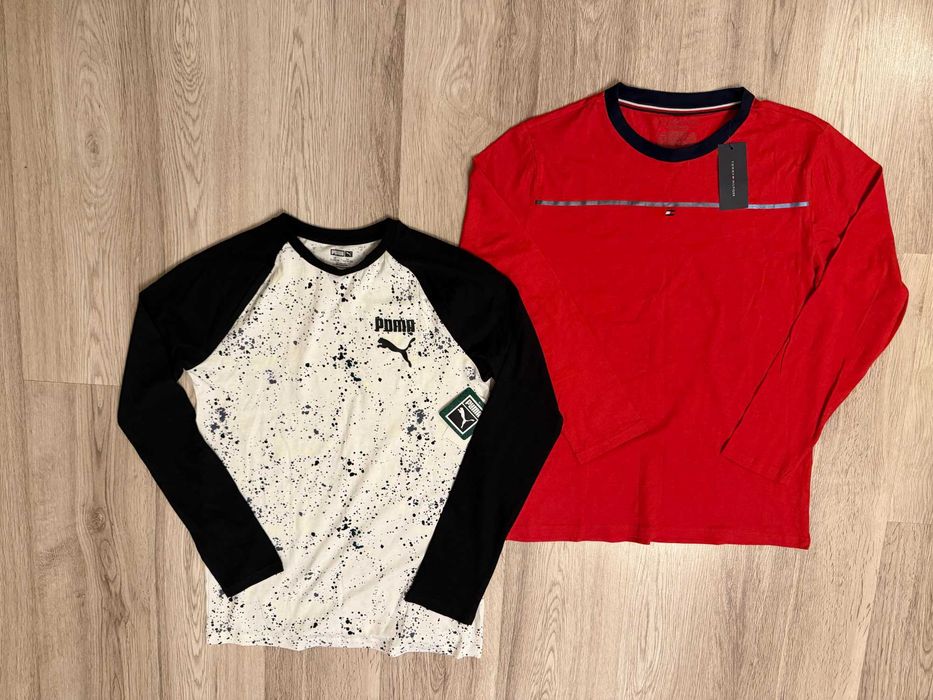 Nowe bluzki z długim rękawem Tommy Hilfiger,Ecko,Puma