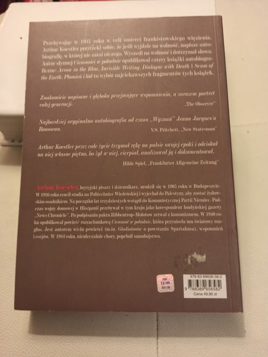 Koestler płomień i lód, przygody mojego życia