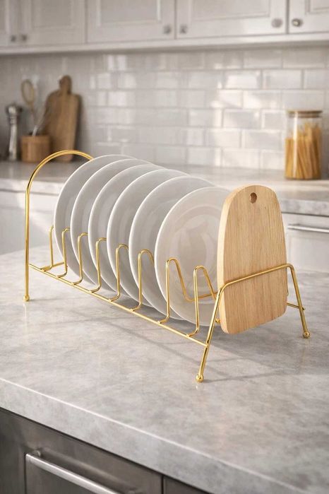 Сушилка для посуды настольная металлическая, золото, 24,5×13,5×11,5 см