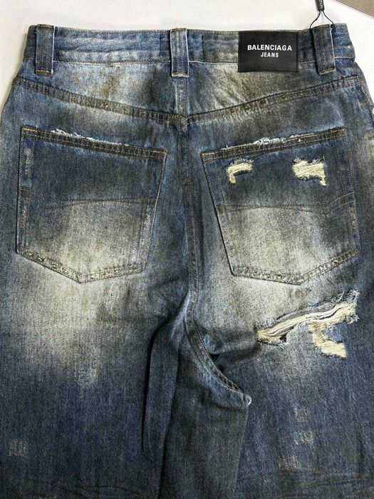 Джинси Balenciaga Cargo faded baggy opium archive синие джинсы сині L