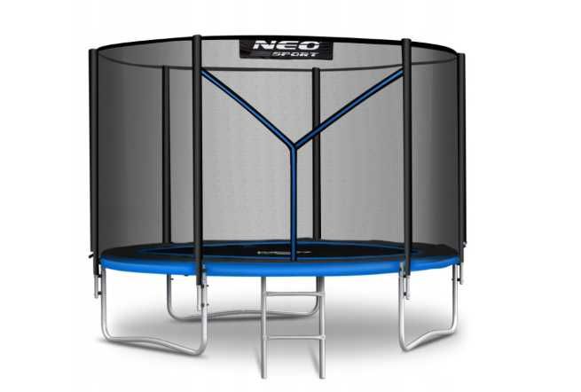 TRAMPOLINA OGRODOWA 252cm z SIATKĄ + DRABINKA - NEOSPORT 8ft dla dzieci i dorosłych!