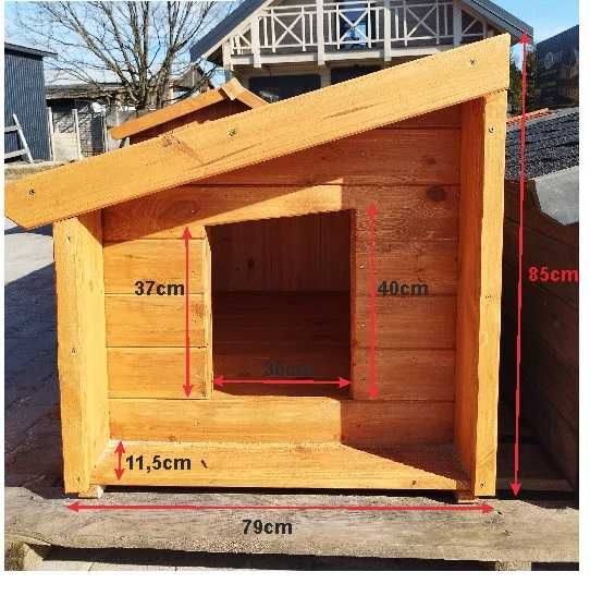 BUDA dla psa /duża/drewniana/ocieplona/ dach skośny