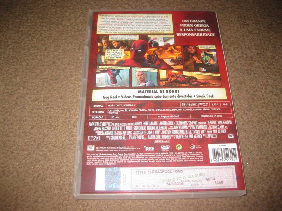 DVD "Deadpool" com Ryan Reynolds
