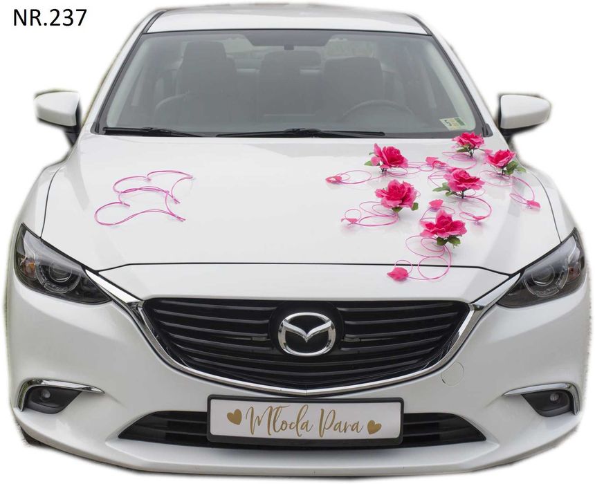 Ozdoby na auto.Dekoracja na samochód do ślubu.Polecamy 237
