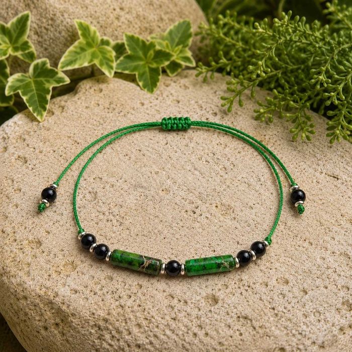Bransoletka damska "Zara" - turmalin, jaspis cesarski - handmade, unikat, na prezent.