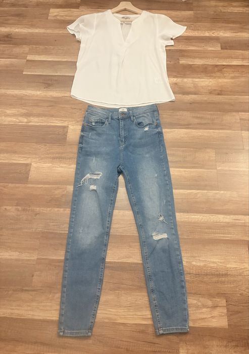 Spodnie rurki wysoki stan River Island 38/M