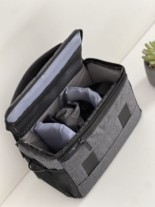 Сумка к фотоаппарату Sony a + дождевик Серый с черным