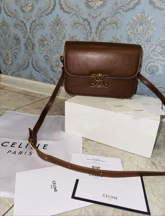 Сумка Premium Celine Triumph рыжая