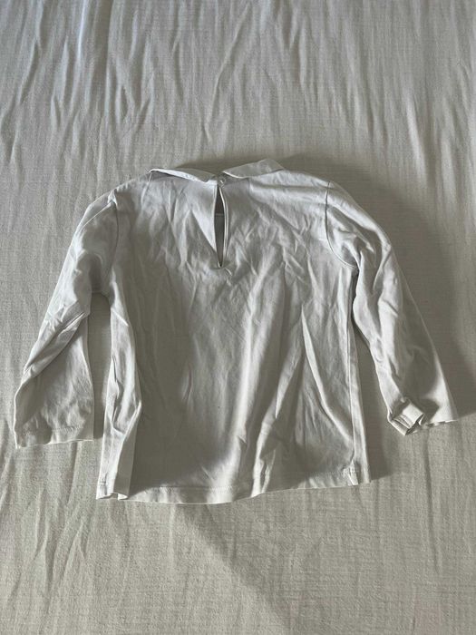 Camisola Zara branca com gola bebé, 12-18 meses