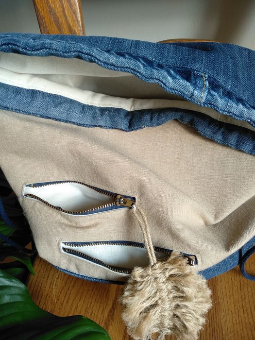 Jeansowy sportowy plecak