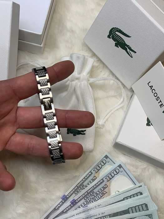 Браслет Lacoste/сріблястий браслет лакоста