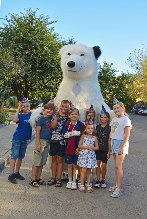 Білий ведмідь Луцьк, привітання в Луцьку, аніматор, ведмідь Волинь