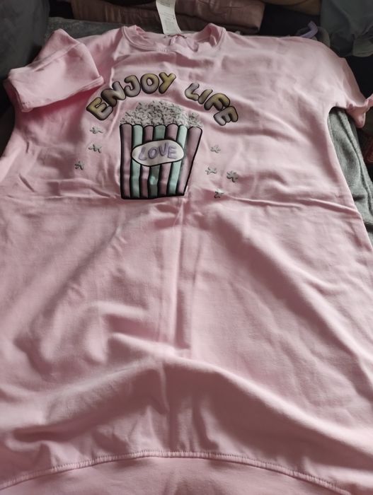 Przedłużana tunika różowa nowa z metką.