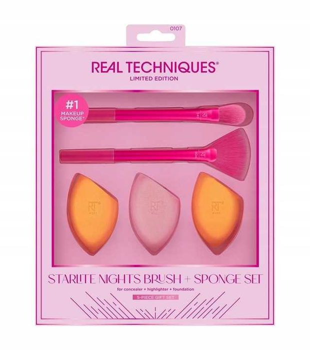 Real Techniques Zestaw pędzli Pędzle do Makijażu Gąbeczka Prezent