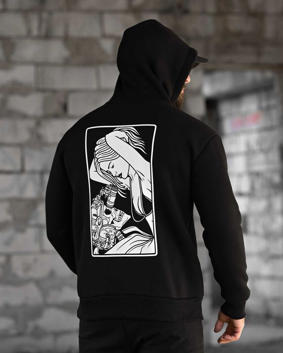 Тактичне худі чорне “Soldier & Girl” на флісі  без передоплати!