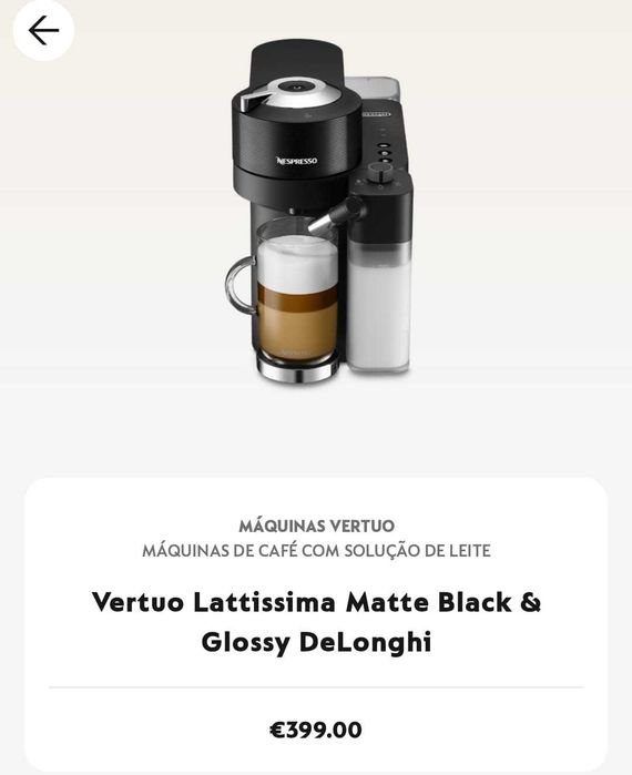 Vertuo Lattissima Matte Black & Glossy DeLonghi