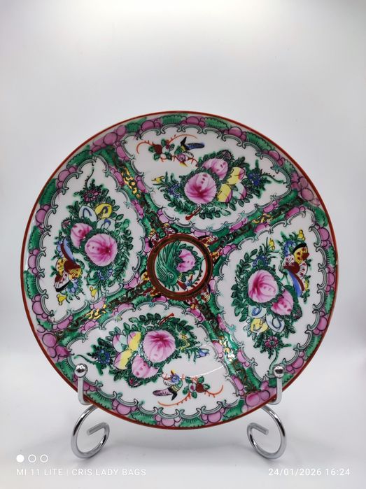 Prato fundo de porcelana designer Chinesa de Macau com 21 cm