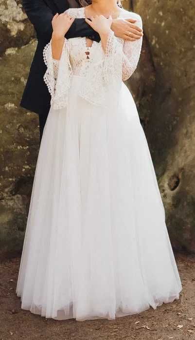 Suknia ślubna DARAYA IVORY Mari Lill z rękawkami