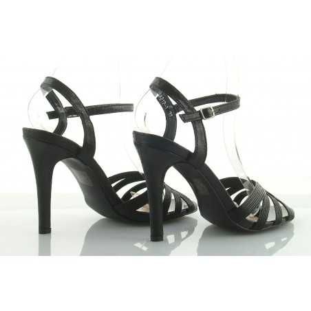 Sandały na szpilce 10 cm. pasek czarne r 39