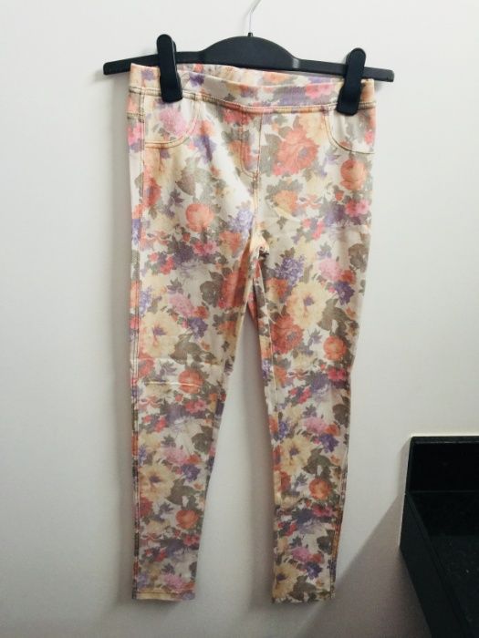 Calças menina 13-14 com flores