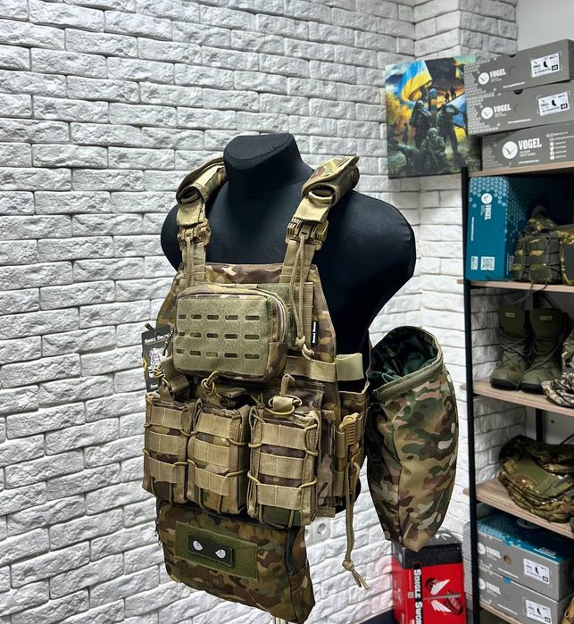 Single Sword з повним комплектом підсумків + напашник + сумка скиду / військова тактична плитоноска / плитоноска с подсумками мультикам для военных