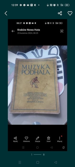Książka MUZYKA PODHALA 1930rok zamiana