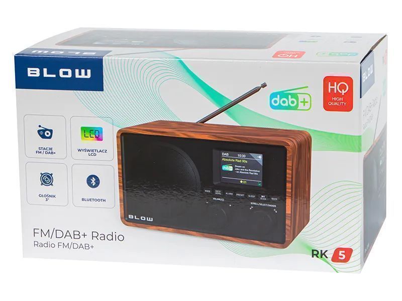 Radio kuchenne cyfrowe FM DAB+ przenośne BLOW RK5 Bluetooth 77-575#