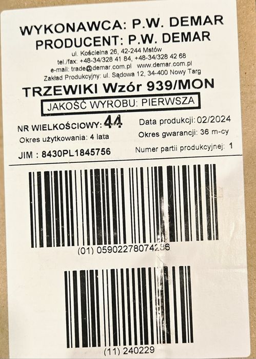 Buty wojskowe 44r 939/Mon Demar