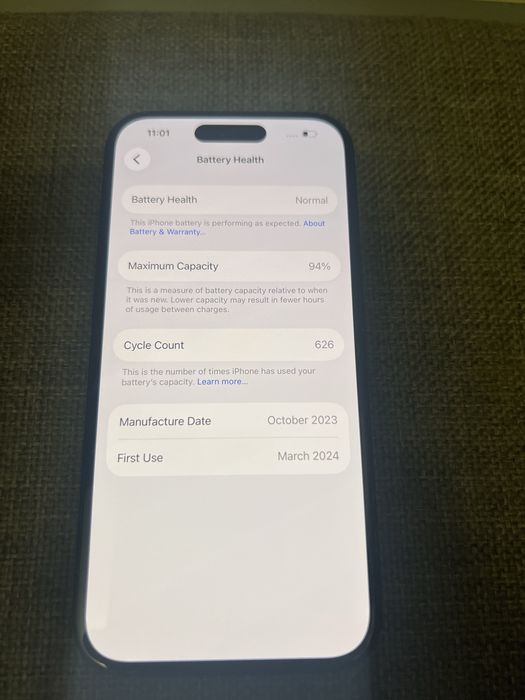 Iphone 15 128gb, 94% bateria, gwarancja