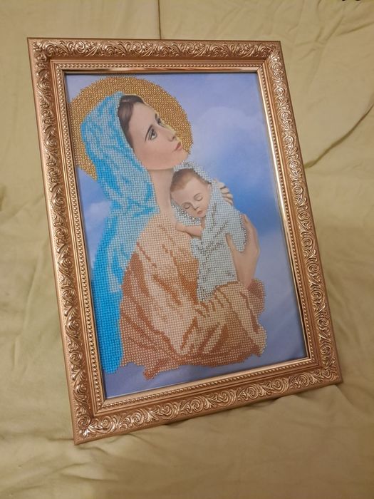 Ікона  з бісеру "Молитва матері" чекаю на ставки