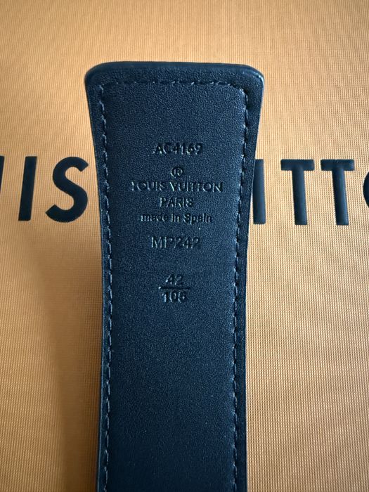 Pasek Louis Vuitton monogram z srebrną klamrą 105cm