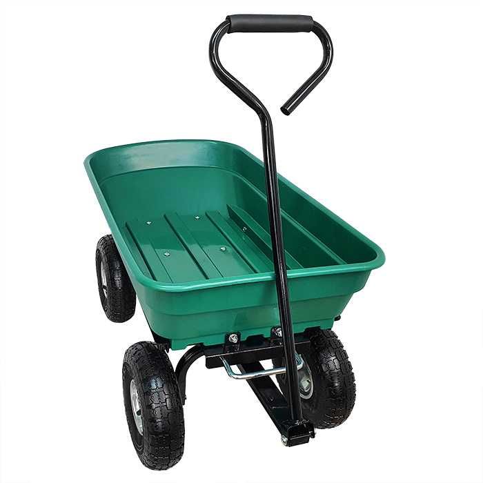 Wózek transportowy ogrodowy wywrotka z rączką 52L taczka skrętne koła