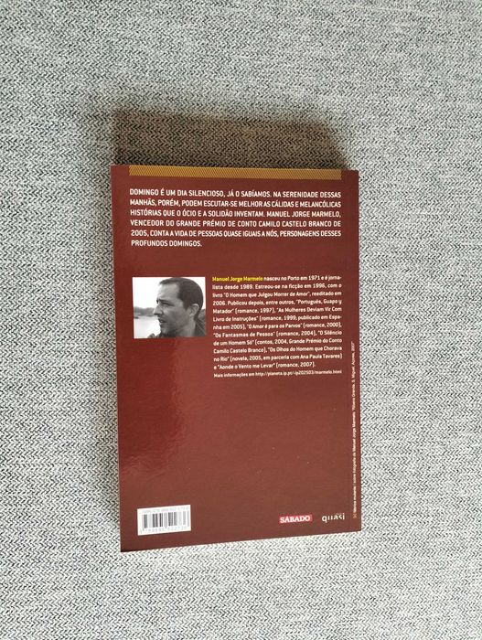 Livro "O profundo silêncio das manhãs de Domingo" de Manuel Jorge Marmelo