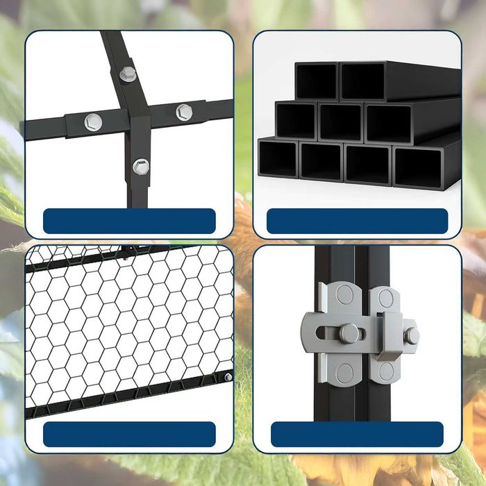 Duży wybieg klatka dla kur kaczek gęsi z dachem GRUBA STALOWA SIATKA !