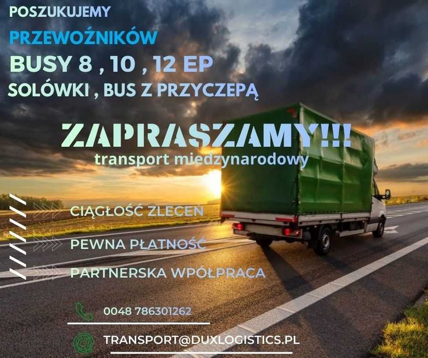 Oferta współpracy dla przewoźników z pojazdami do 3,5 tony