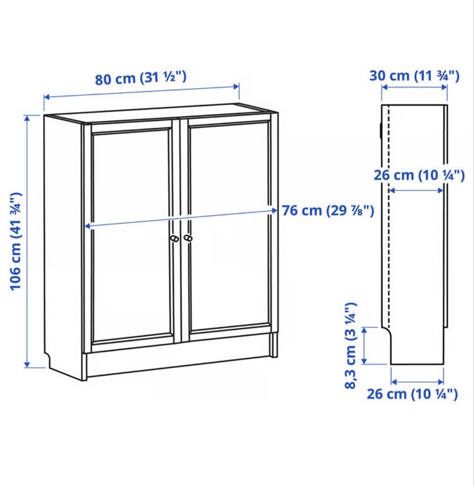 Estante com portas Ikea BILLY/ OXBERG