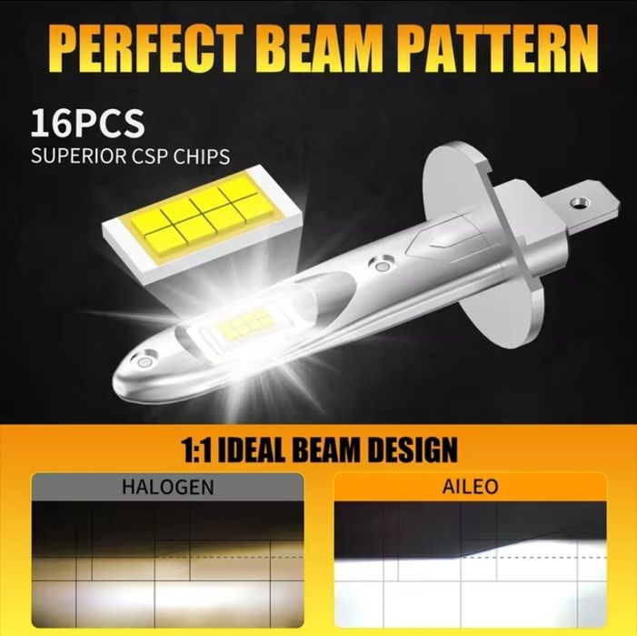 Автолампи H1 AILEO LED CSP 7035 6500K, комплект 2 шт.