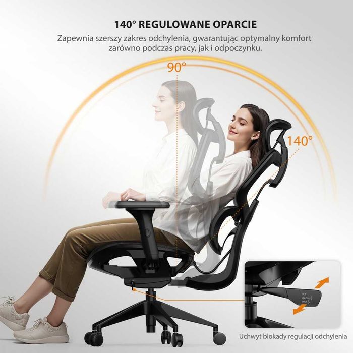 Fotel ergonomiczny SENSE7 NOBU black