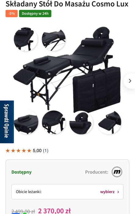 Stół mobliny do masażu