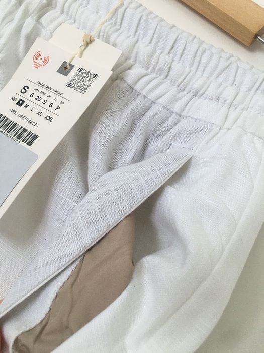 Zara spodnie lniane prosta nogawka S