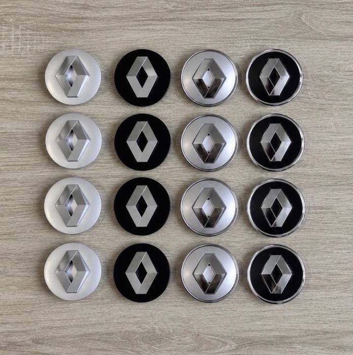 Conjunto 4 Centros Jantes Renault 54mm 56mm 57mm 60mm 65mm 68mm 75mm