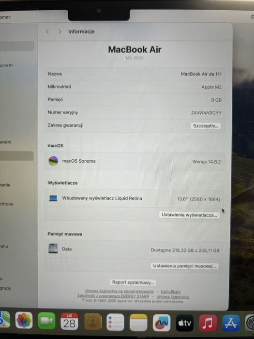 MacBook Air 13 M2 8/256GB 2022 Laptop