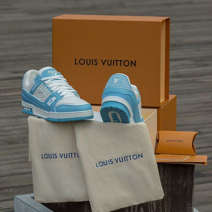 Кожаные кроссовки Louis Vuitton Trainer Sneakers LV луи витон трейнер