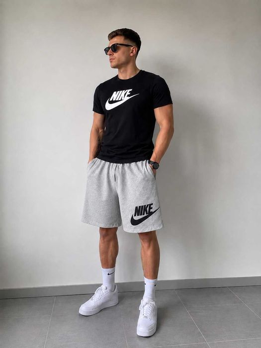 Літній чоловічий комплект Nike шорти футболка бавовна
