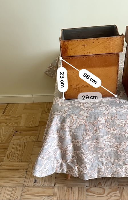 2 caixas de arrumacao em pele