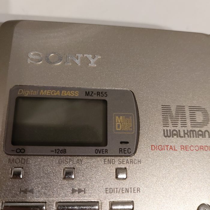 Sony Walkman Minidisc MD MZ-R55 carregador, comando, e cx para pilhas