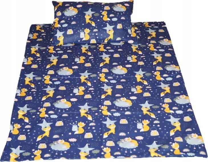 Pościel 140x200 Bawełniana Dziecięca Lis Lisek Lisy Gwiazdki Gwiazdy