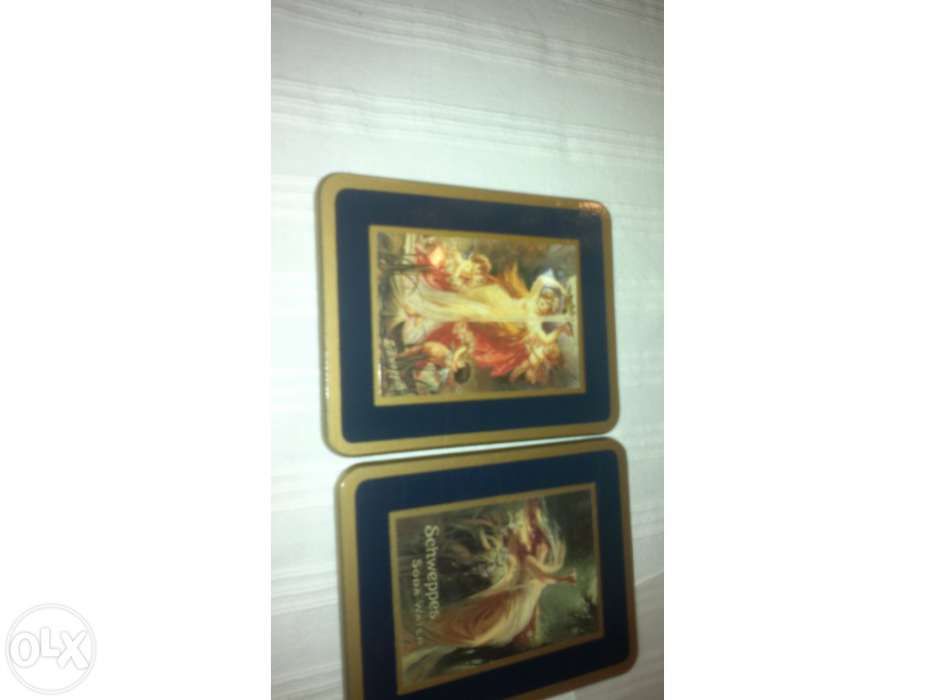Schweppes cup coasters