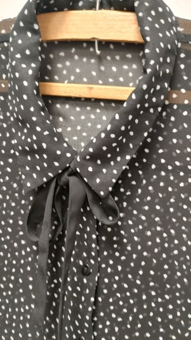 Czarna koszula w kropki mgiełka firmy Primark rozmiar 14